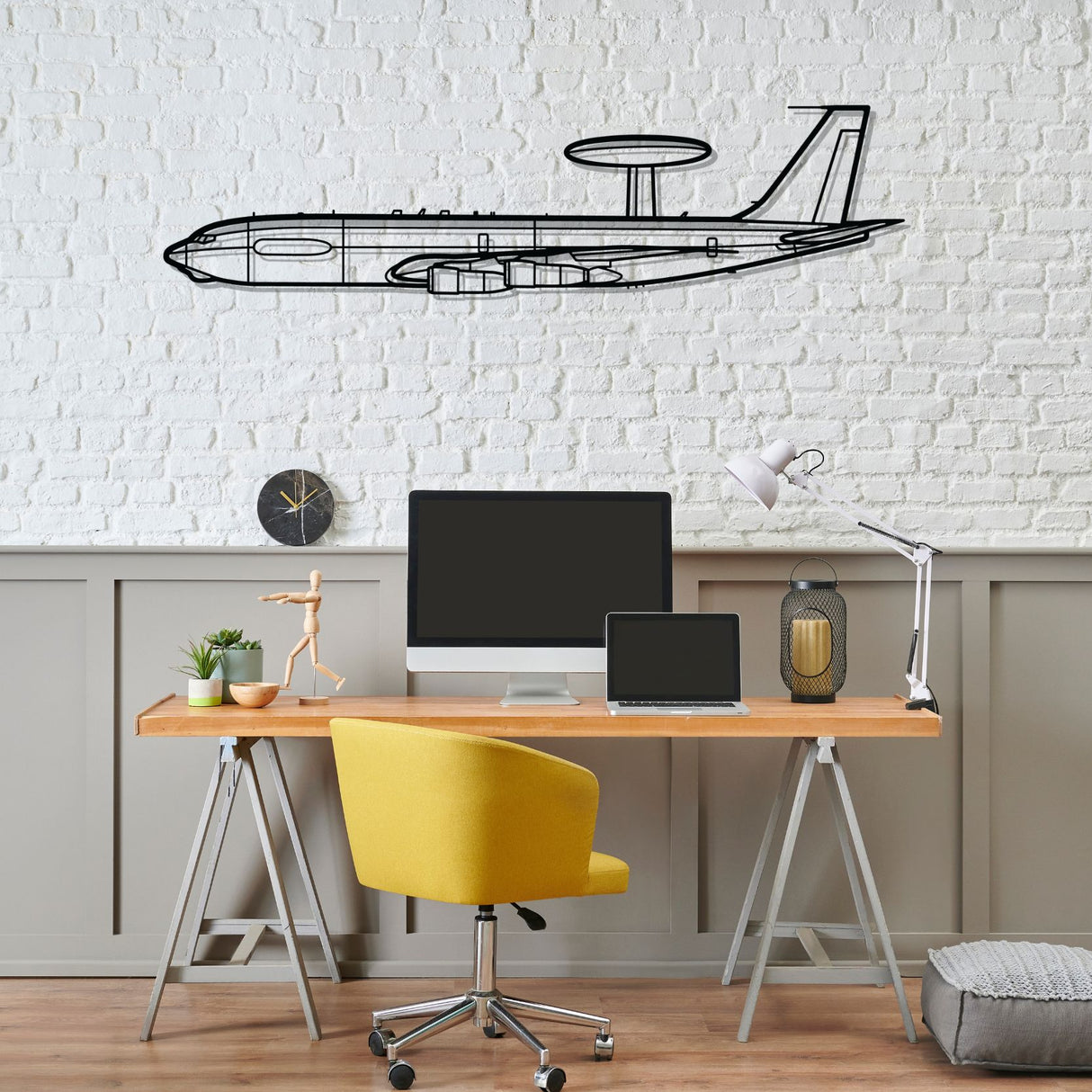 E-3C Sentry Silhouette Metal Wall Art