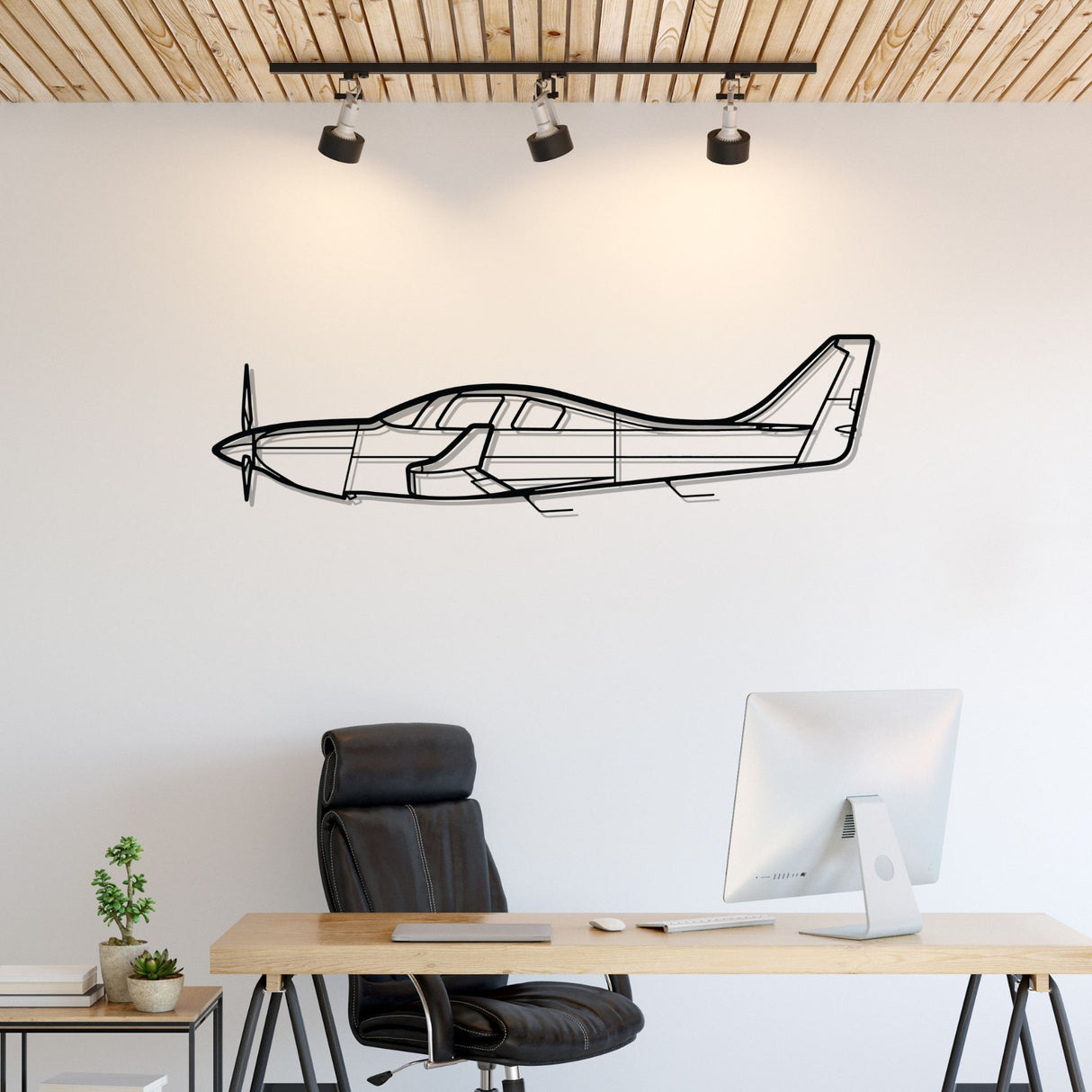 Lancair IV-P Silhouette Metal Wall Art