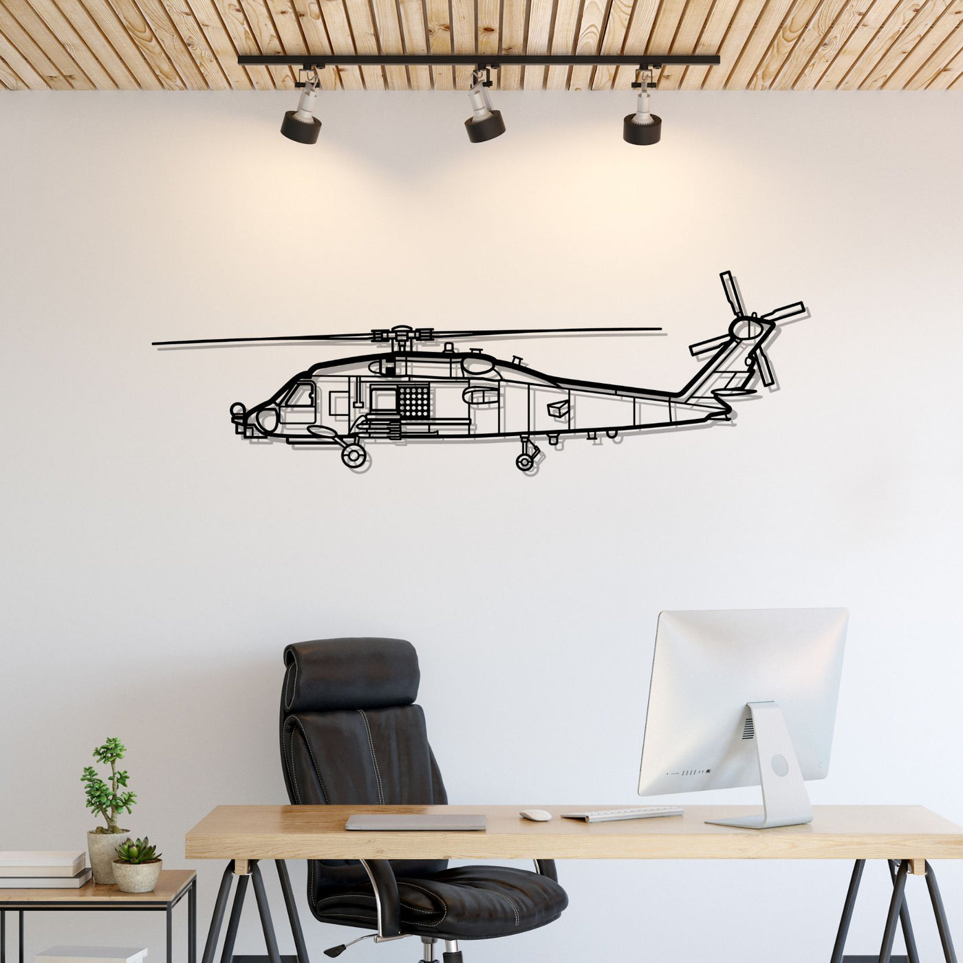 MH-60 Romeo Silhouette Metal Wall Art
