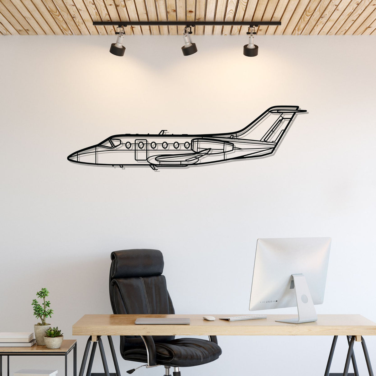 Hawker 400 Silhouette Metal Wall Art