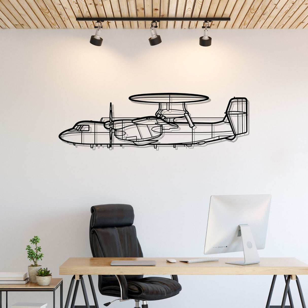 E-2D Hawkeye Silhouette Metal Wall Art