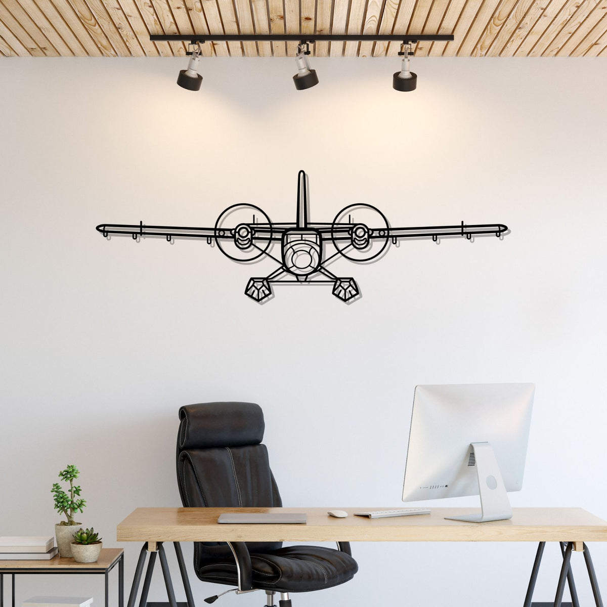 DHC-6 Twin Otter Silhouette Metal Wall Art