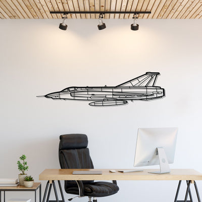 RF-35 Draken Silhouette Metal Wall Art