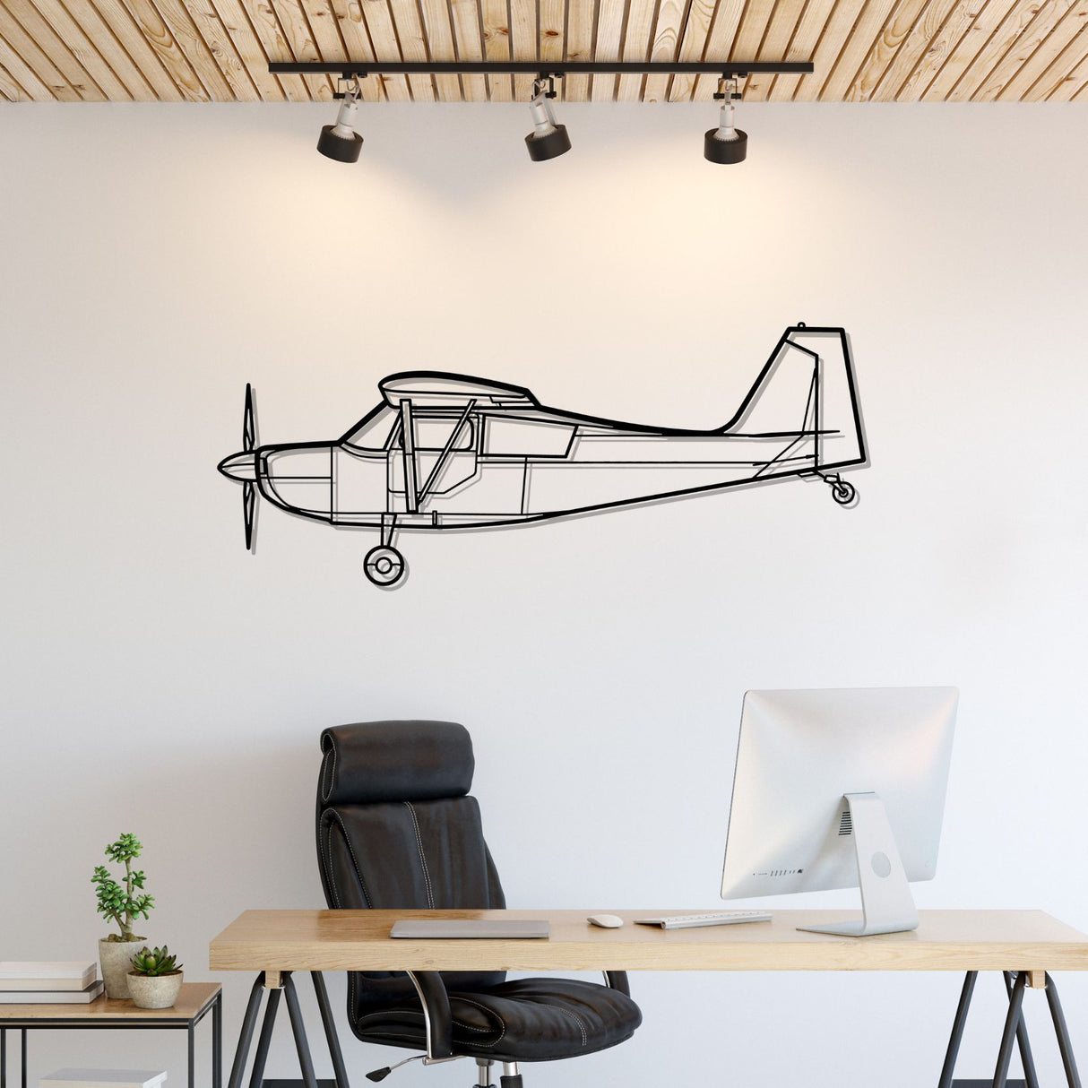 Bellanca Champion 7ECA Silhouette Metal Wall Art