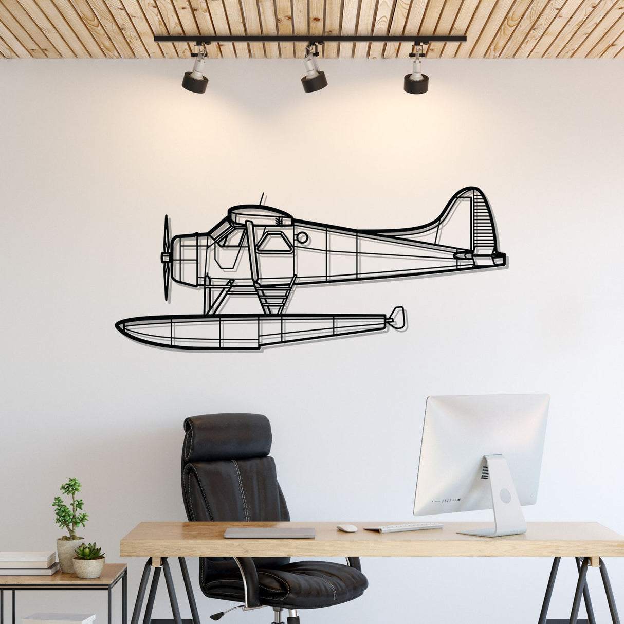 DHC-2 MK III Turbo Beaver Silhouette Metal Wall Art