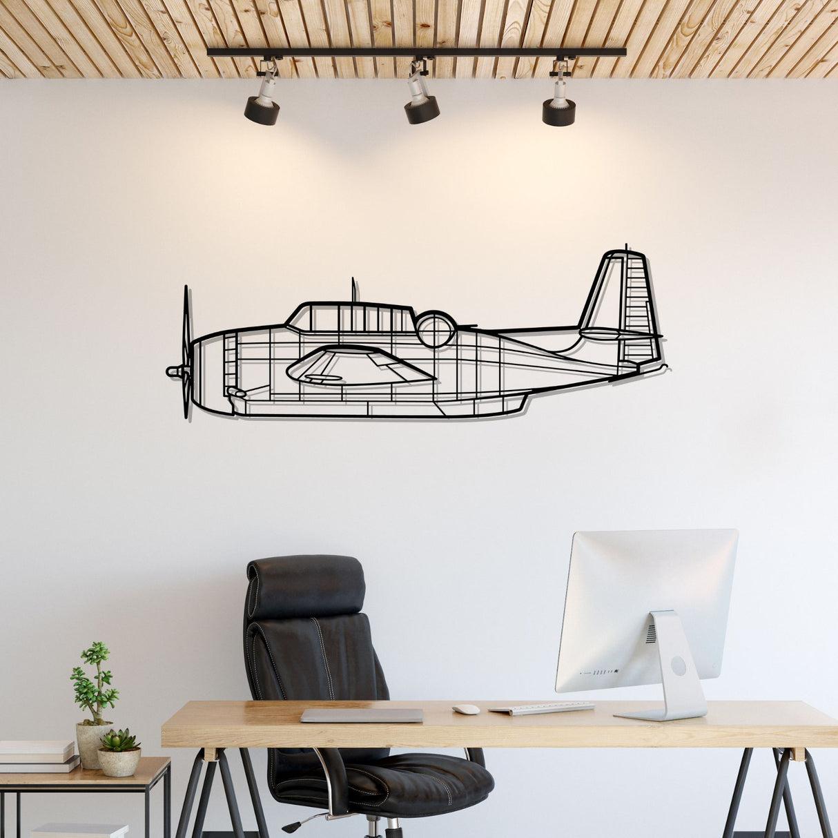 TBM-3N Avenger Silhouette Metal Wall Art