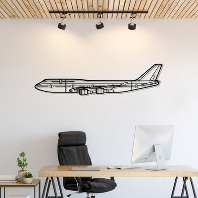 747-800 Silhouette Metal Wall Art