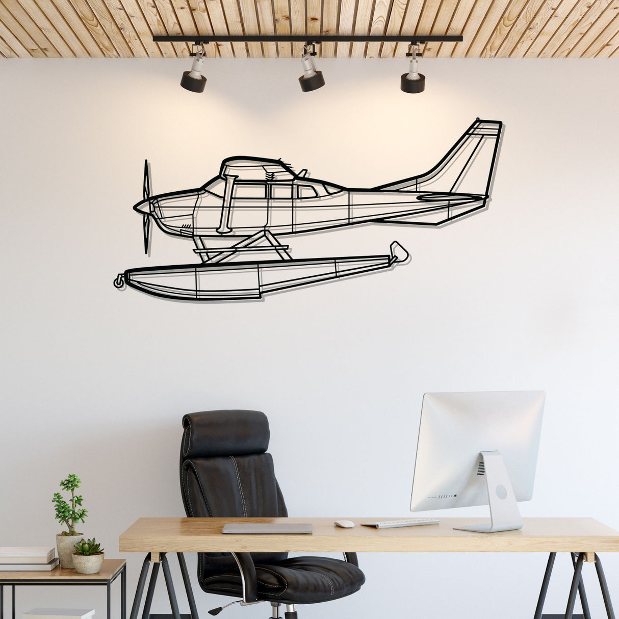 206 Turbo Stationair Silhouette Metal Wall Art