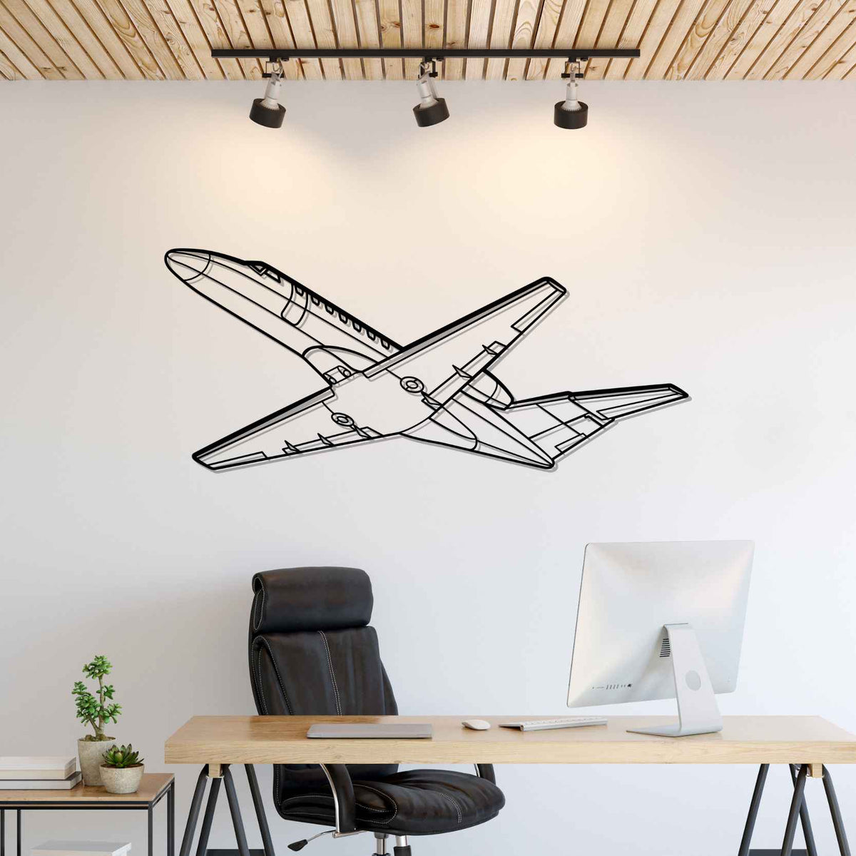CJ3 Angle Silhouette Metal Wall Art