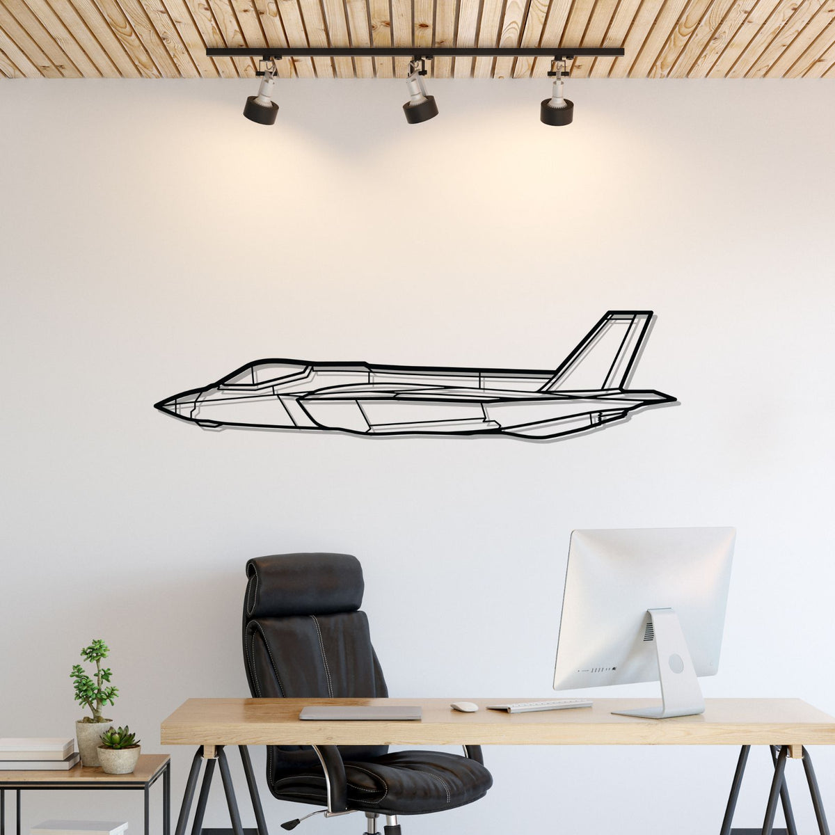 F35C Lightning lI Silhouette Metal Wall Art