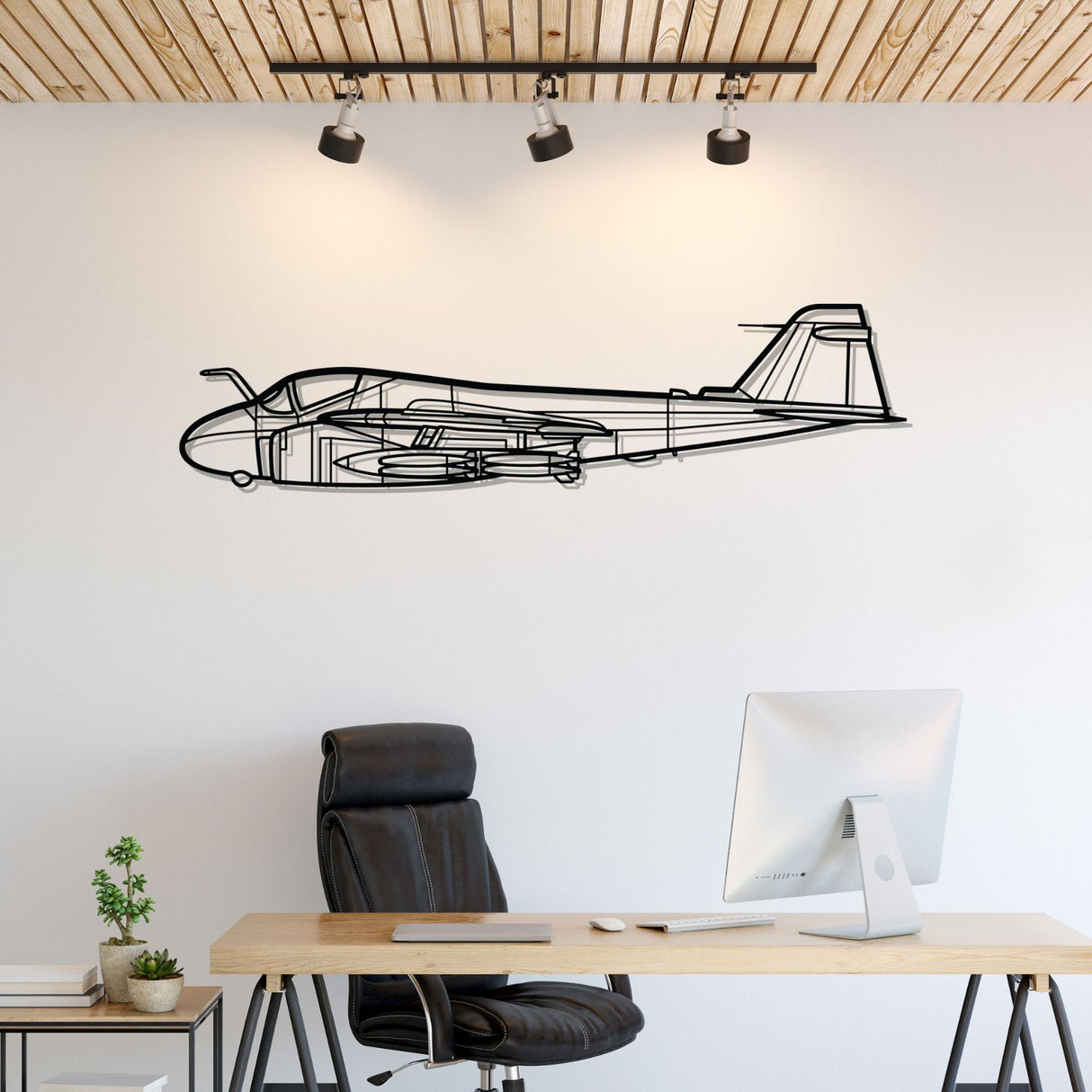 A-6 Intruder Silhouette Metal Wall Art