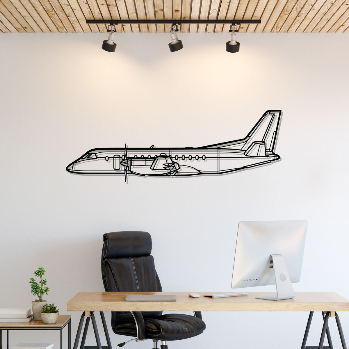 340B Plus Silhouette Metal Wall Art
