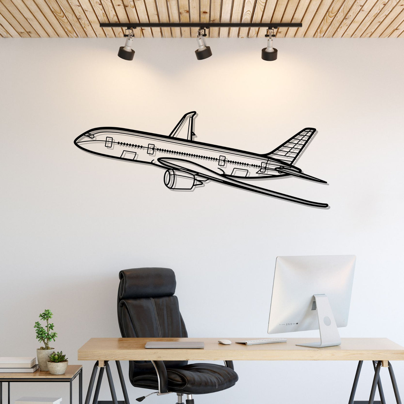 787 Angle Silhouette Metal Wall Art