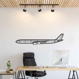 A340-600 Silhouette Metal Wall Art