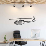 UH-1 Iroquois Huey 1970 Silhouette Metal Wall Art