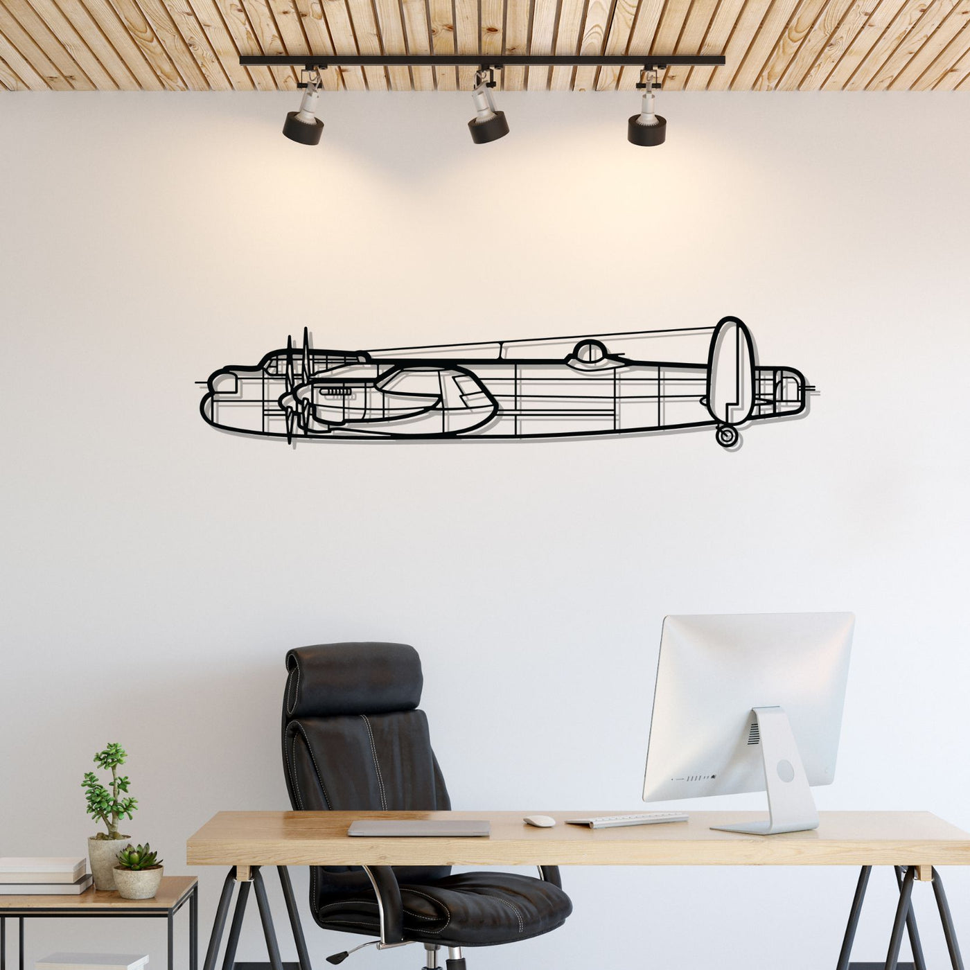 Avro Lancaster Silhouette Metal Wall Art