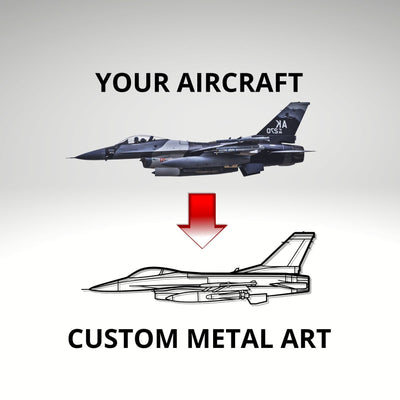 F-16D Silhouette Metal Wall Art