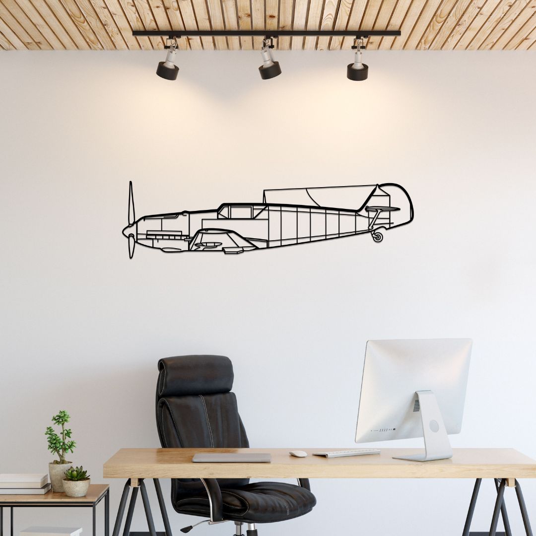 BF109 Silhouette Metal Wall Art