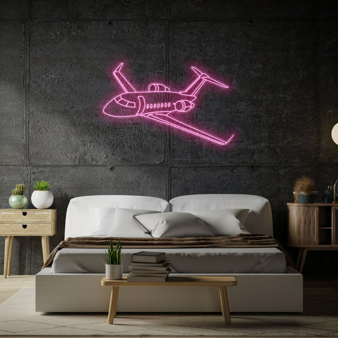 Challenger 350 2021 Angle Neon Silhouette