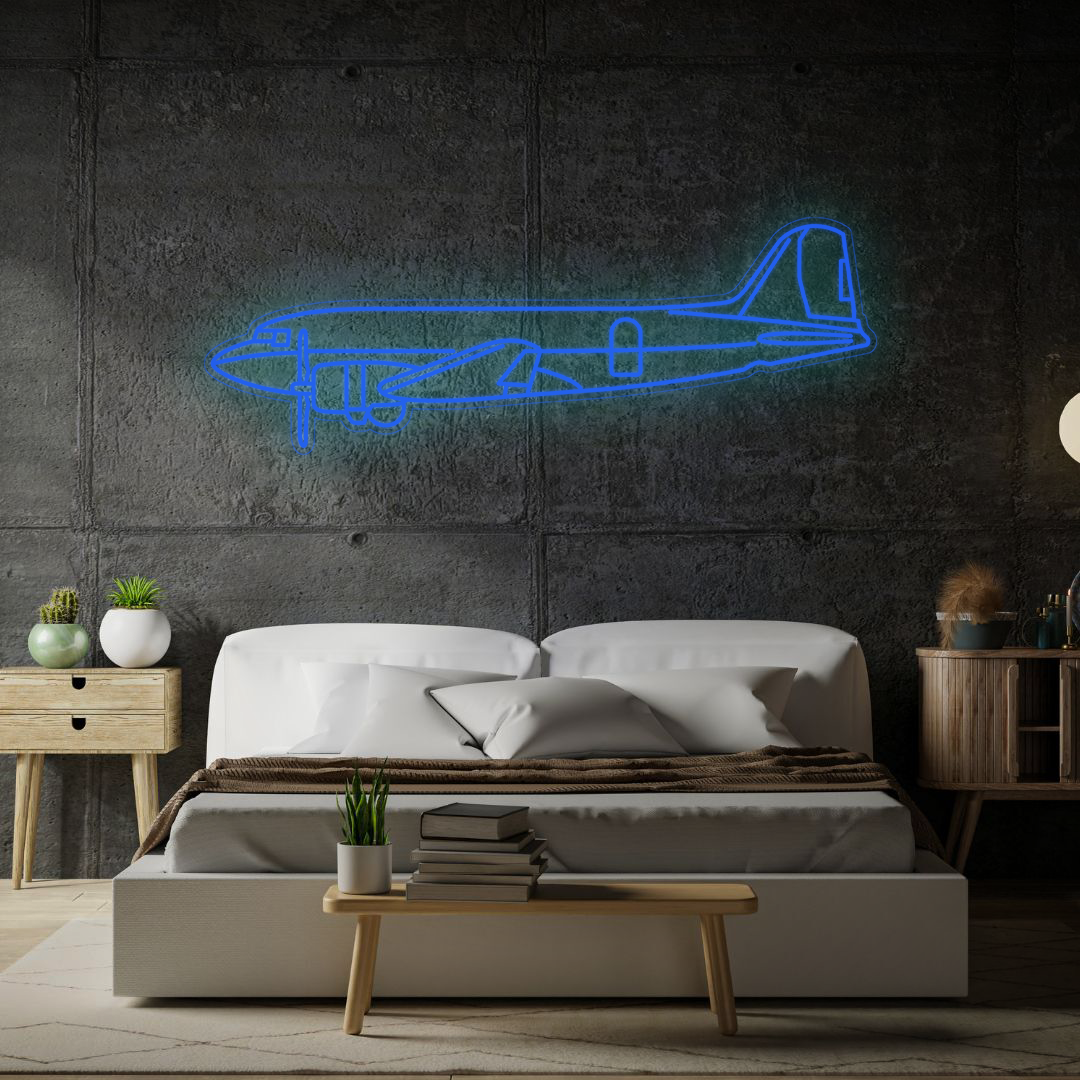 DC-3C 1943 Neon Silhouette