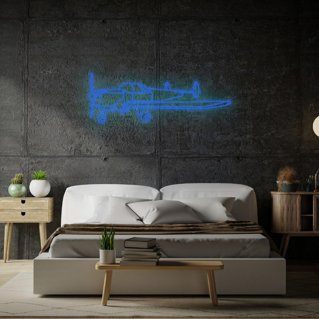 Ercoupe 1946 Angle Neon Silhouette