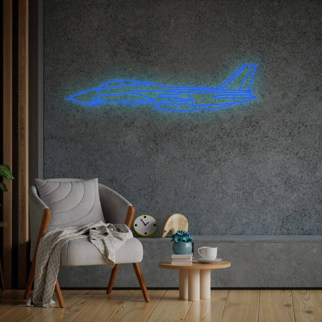 F-14 Tomcat Neon Silhouette
