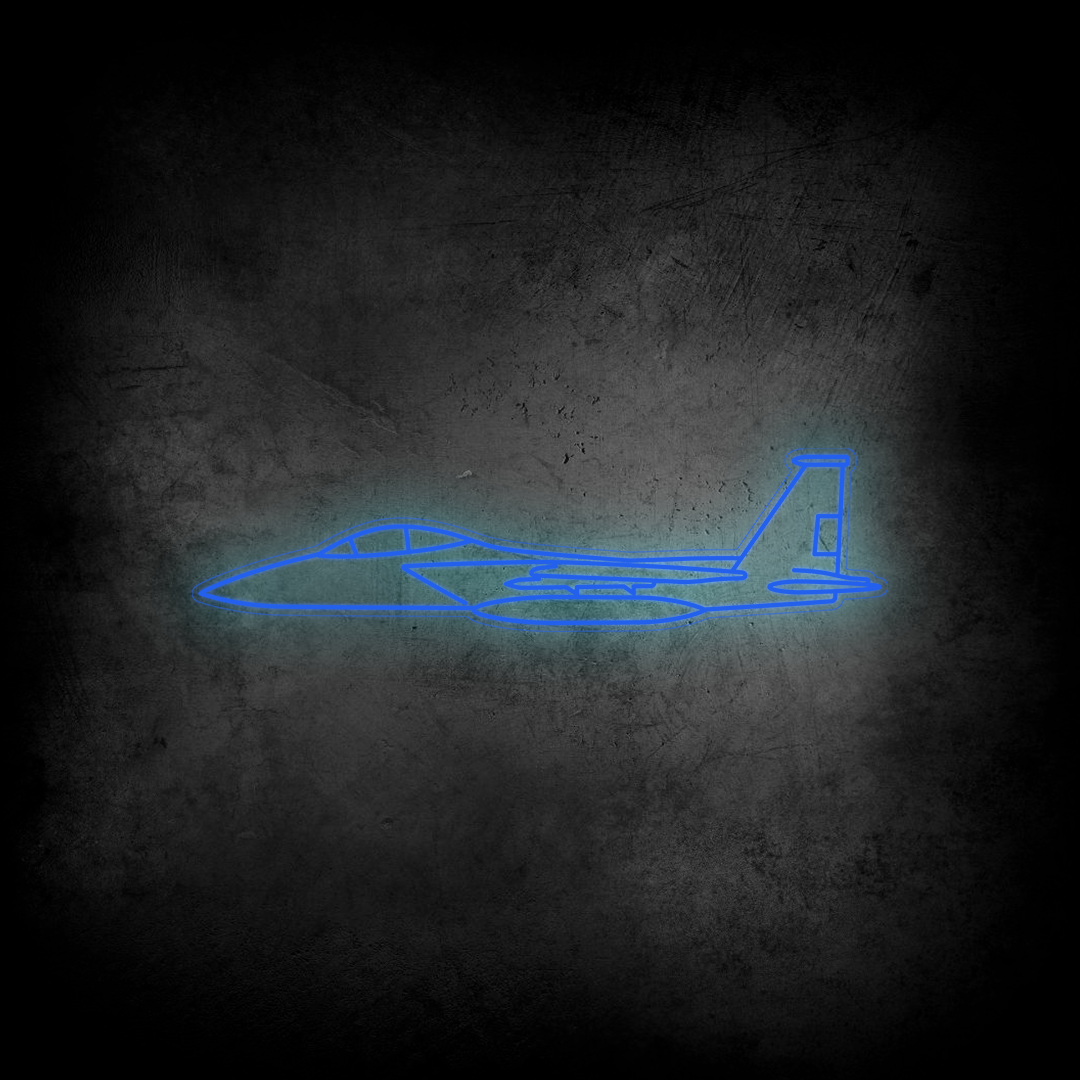 F-15 Strike Eagle Neon Silhouette