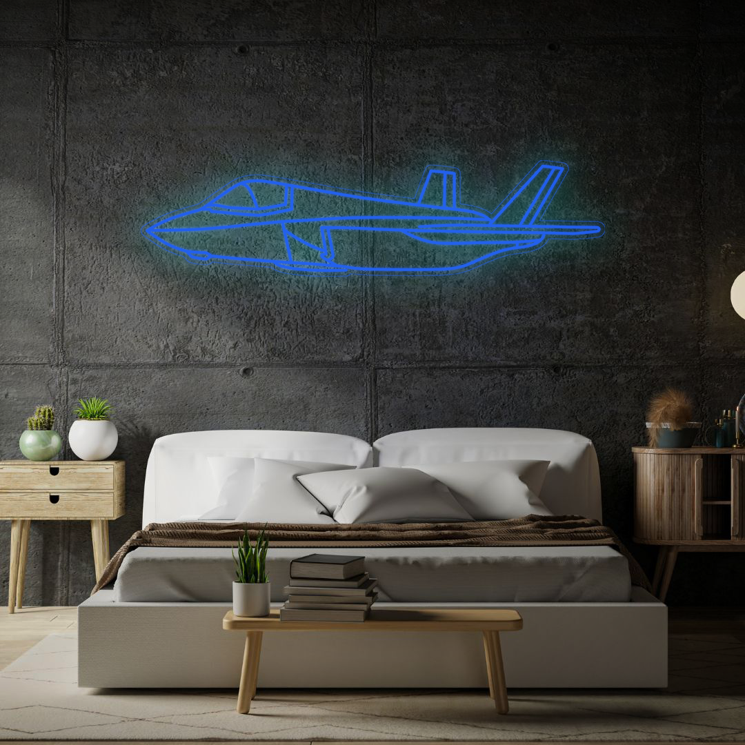 F35B Lightning II Angle Neon Silhouette