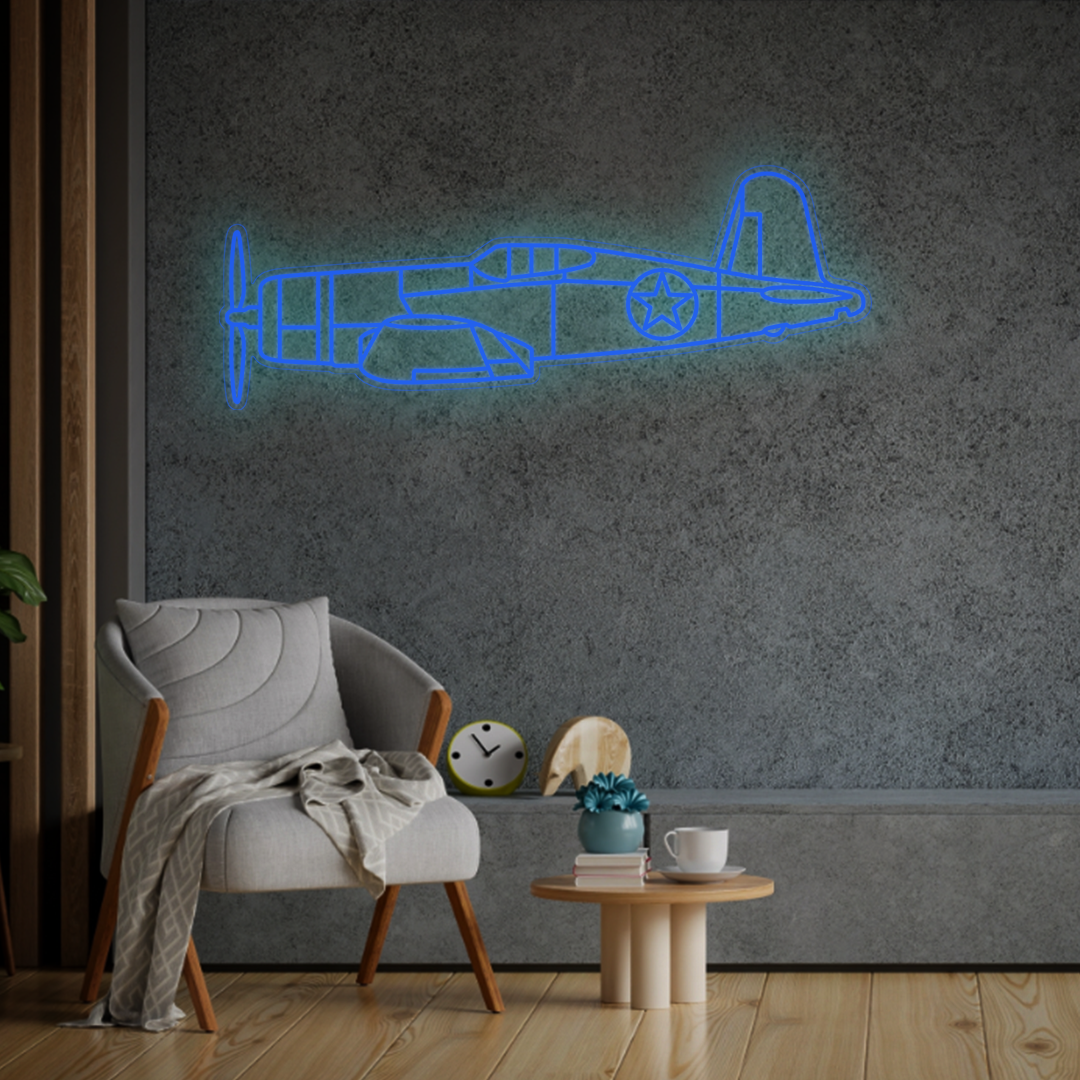 F4U Corsair Neon Silhouette