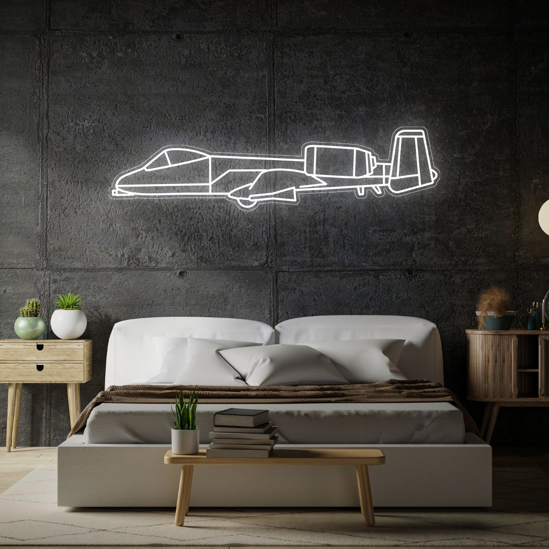 A-10 Thunderbolt 2 Neon Silhouette