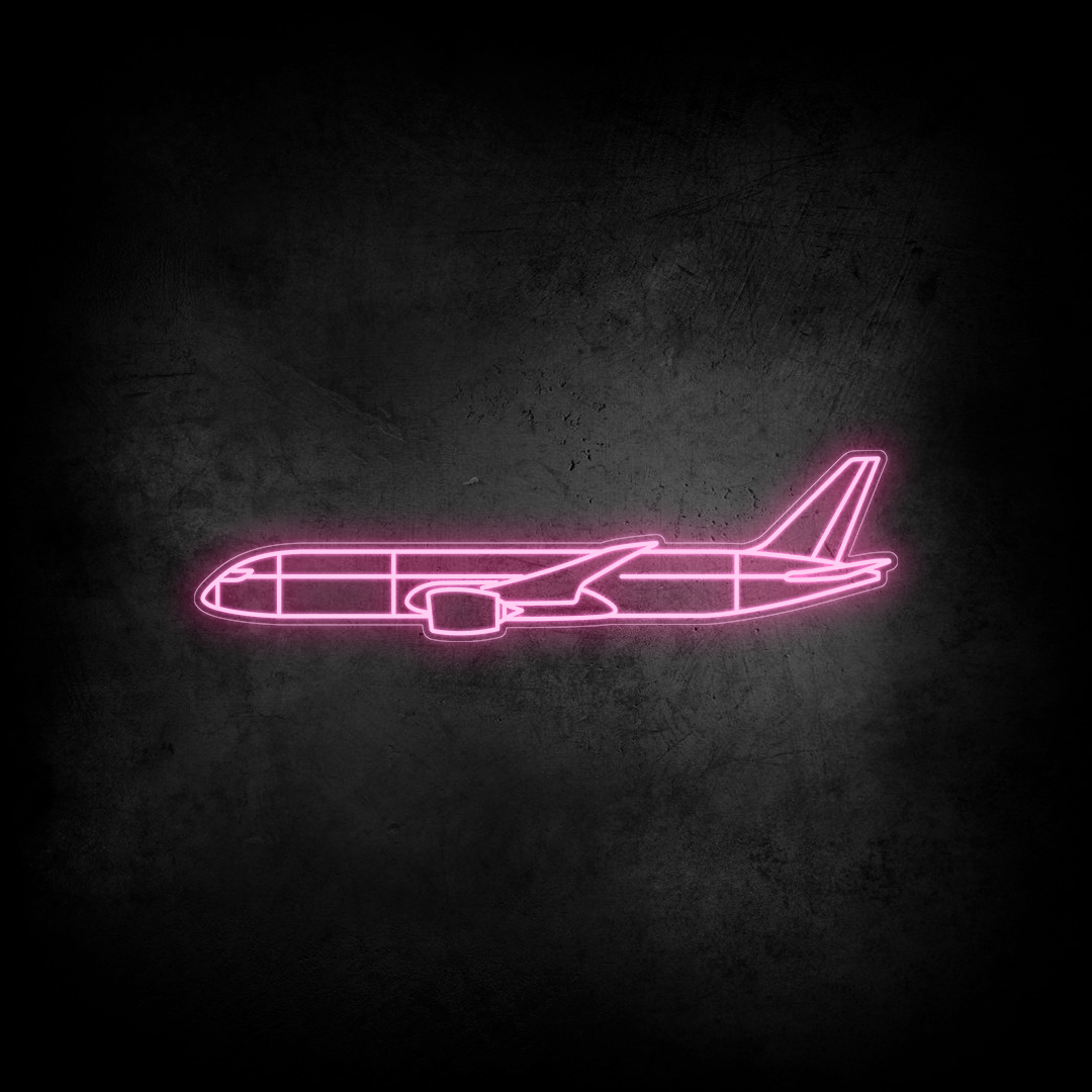 B787 Dreamliner Neon Silhouette