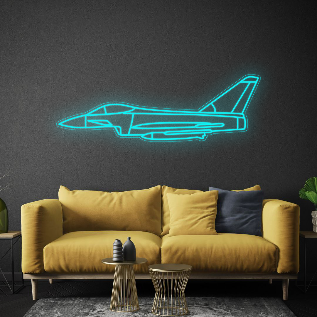 Eurofighter Typhoon Neon Silhouette