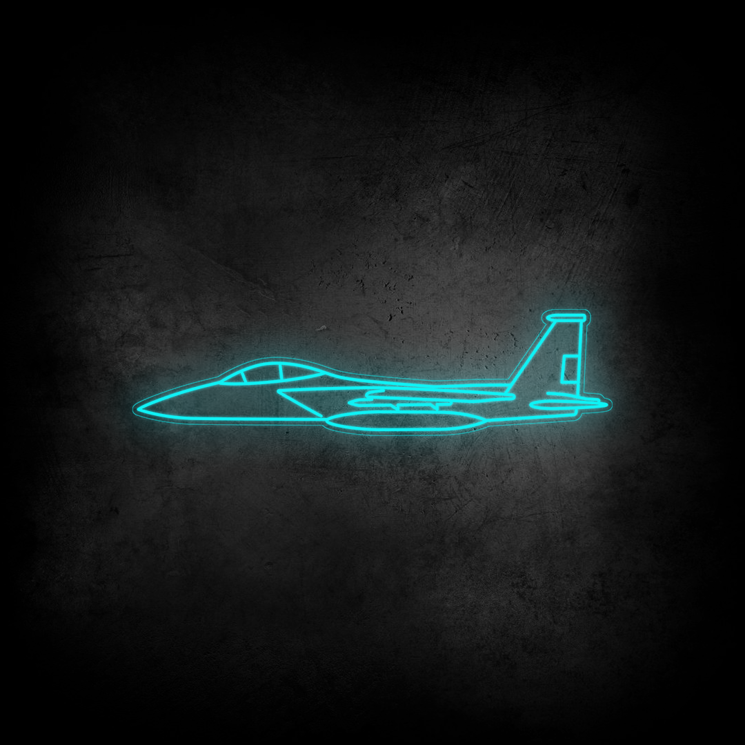 F-15 Strike Eagle Neon Silhouette