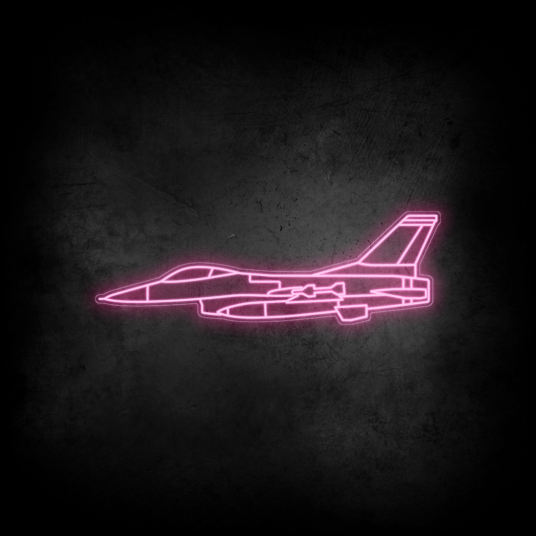F-16 Falcon Neon Silhouette