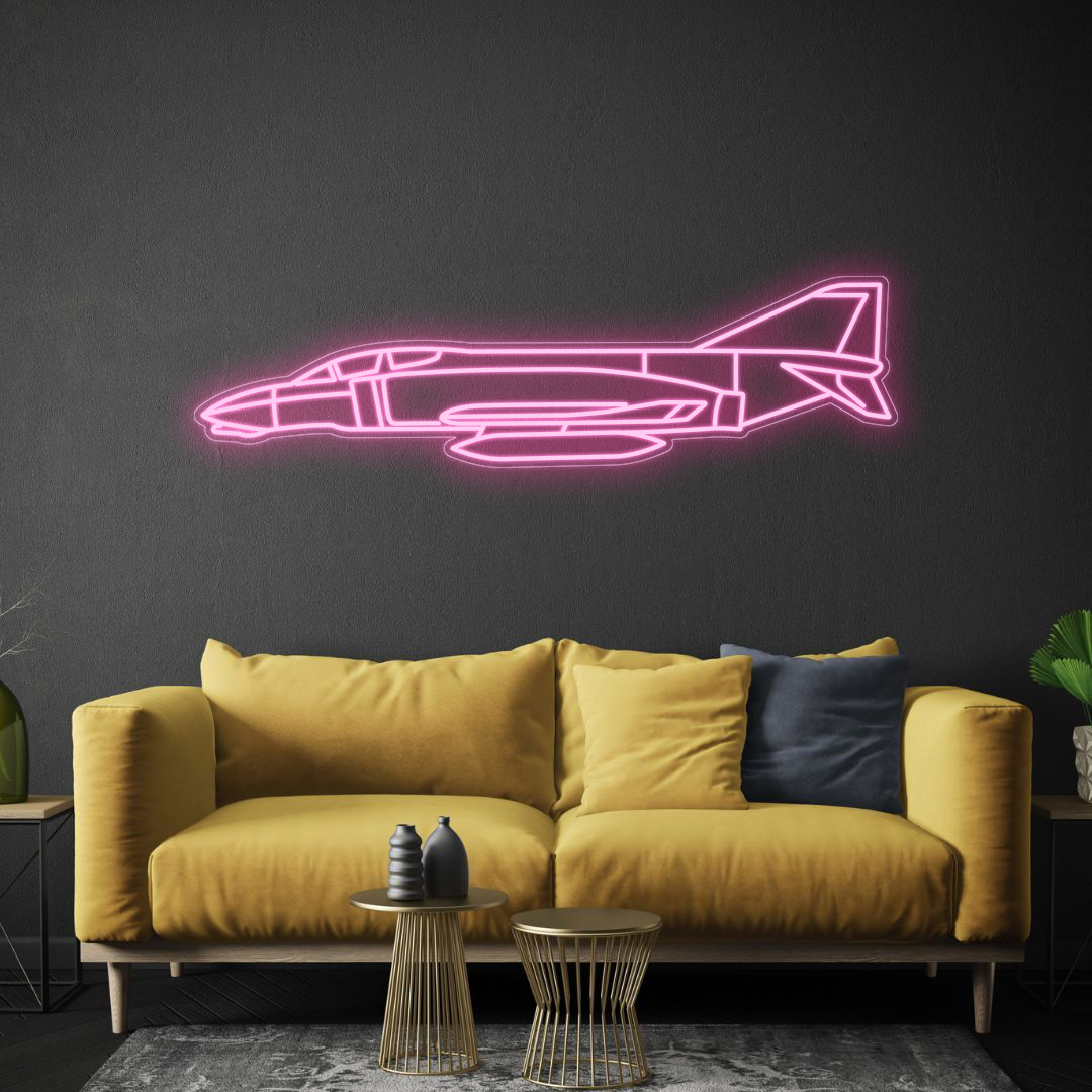 F-4B Phantom 2 Navy Neon Silhouette