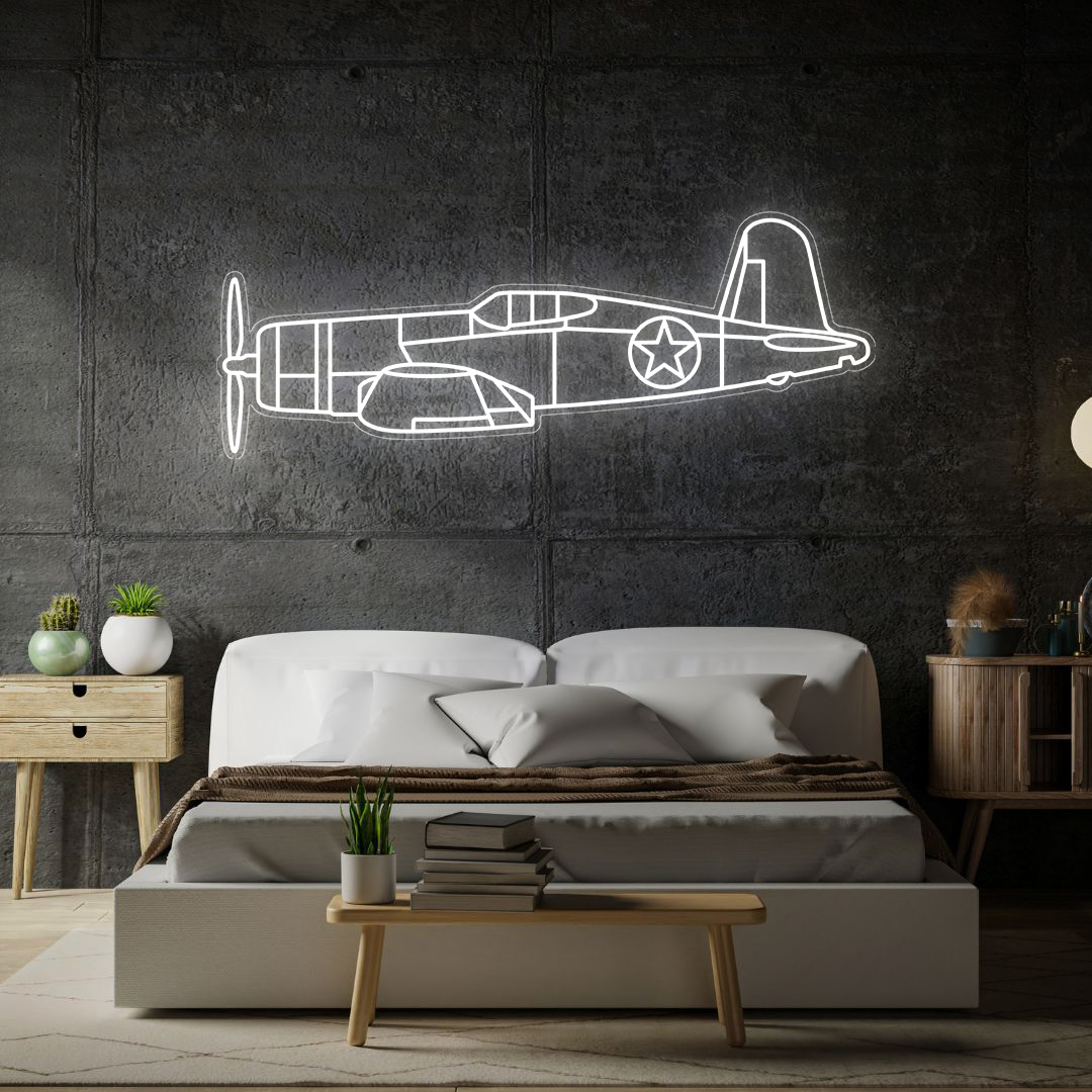 F4U Corsair Neon Silhouette
