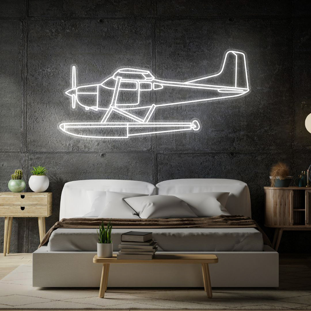 185F floatplane Neon Silhouette