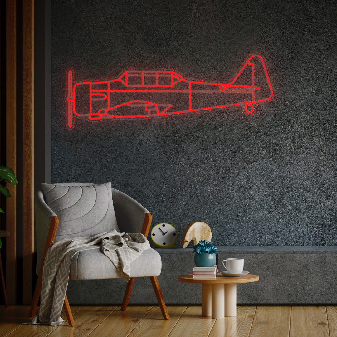 T-6D Texan Neon Silhouette