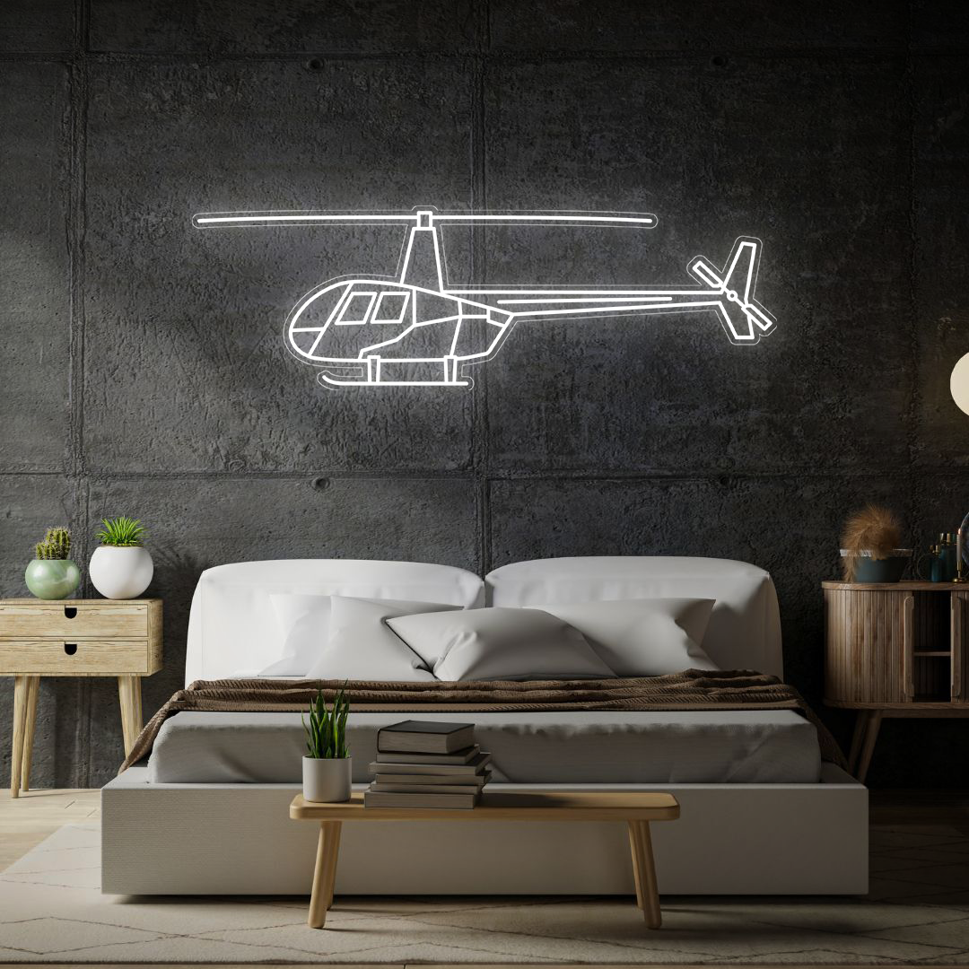 R-44 Raven II Neon Silhouette