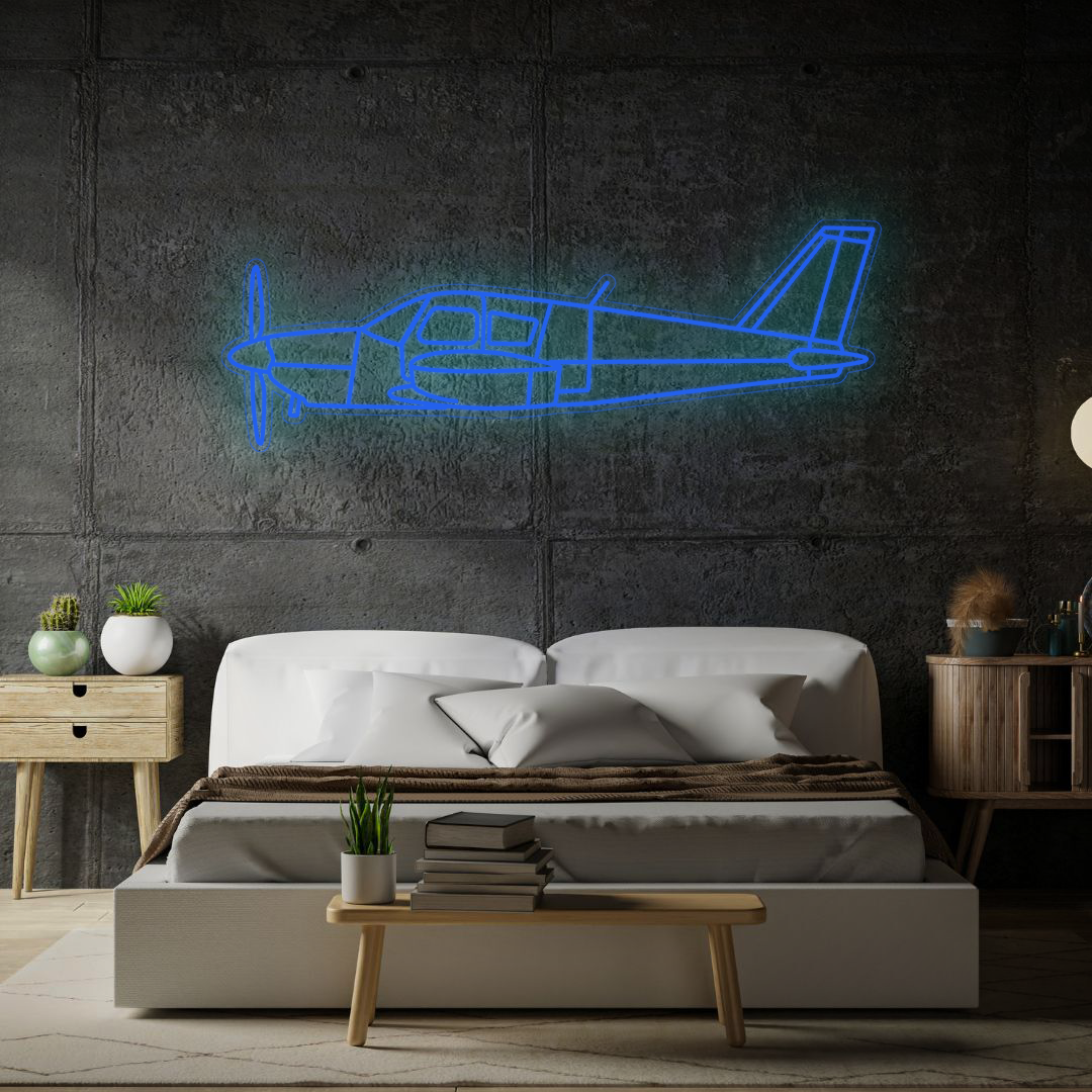 PA-28 Cherokee Neon Silhouette