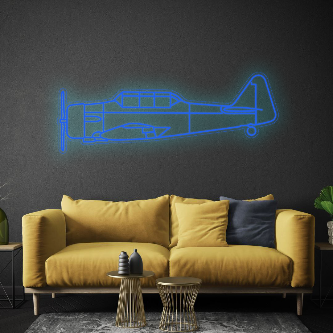 T-6D Texan Neon Silhouette