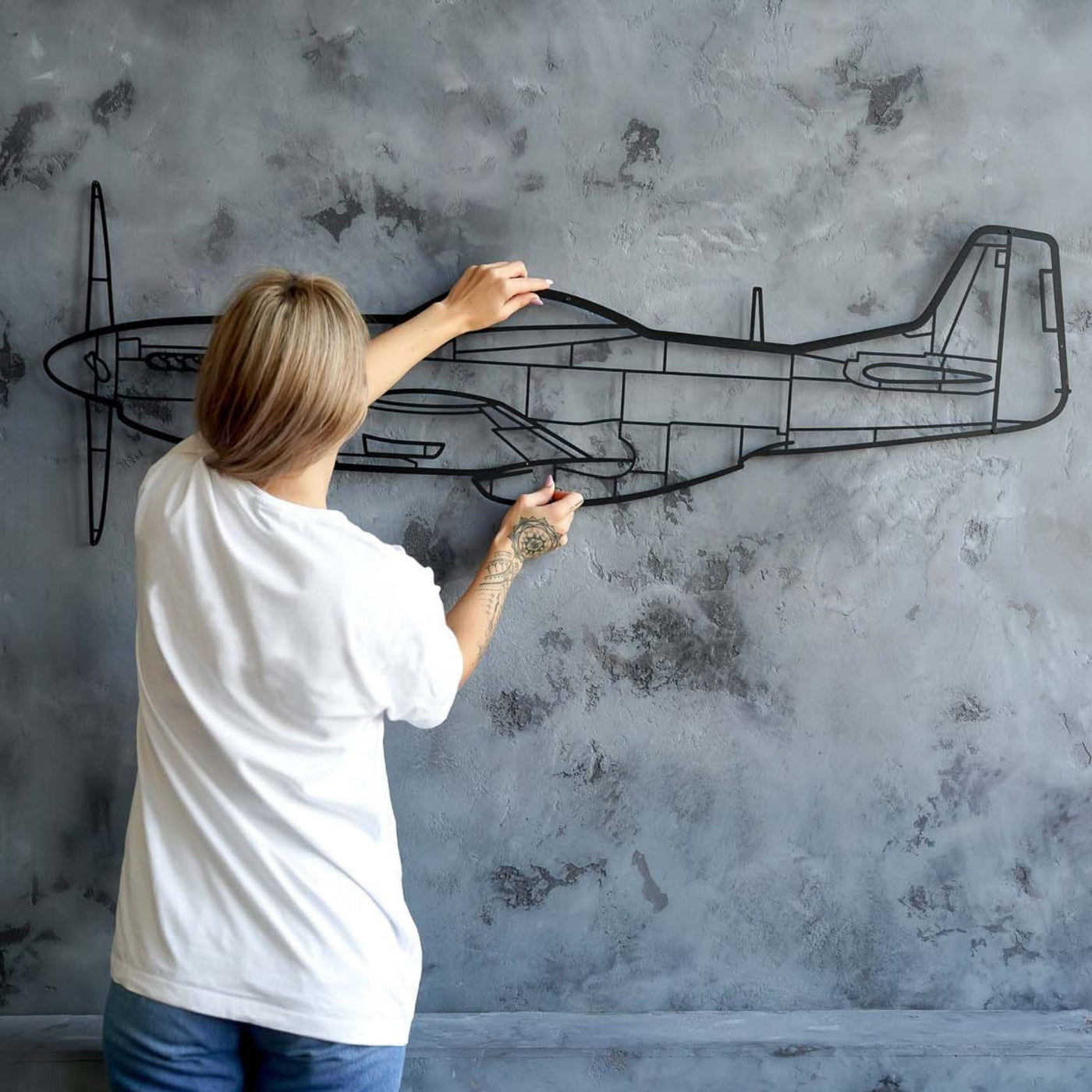 A-1H Skyraider Silhouette Metal Wall Art