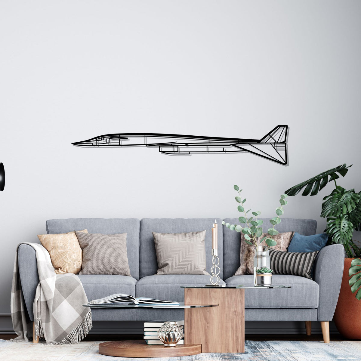 XB70 Valkyrie Silhouette Metal Wall Art