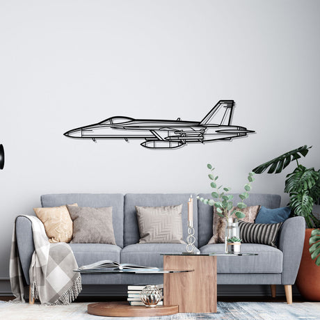 F-18 Hornet Silhouette Metal Wall Art