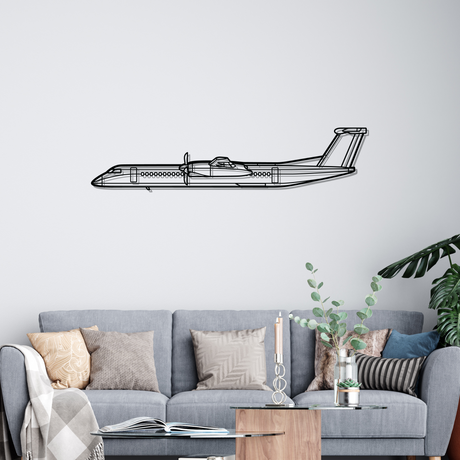 Dash 8 Q400 Silhouette Metal Wall Art