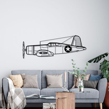 F4U Corsair Silhouette Metal Wall Art