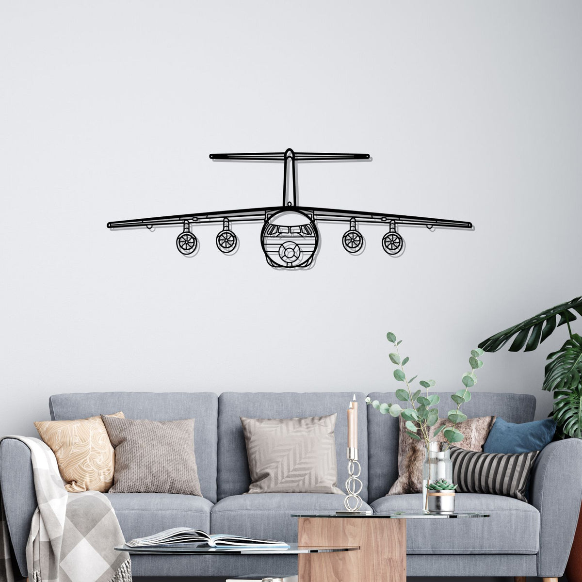 BAe 146 Silhouette Metal Wall Art
