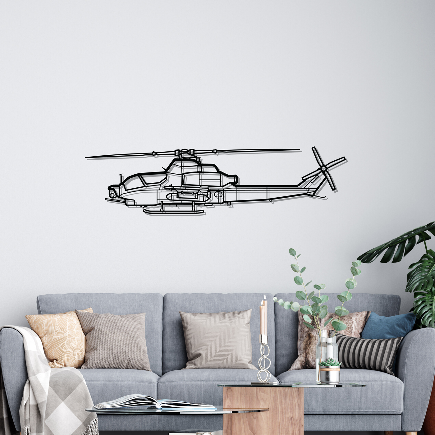 AH-1Z Viper Silhouette Metal Wall Art