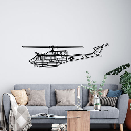 UH-1N Huey Silhouette Metal Wall Art