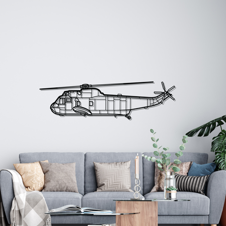 SH-3 Sea King Silhouette Metal Wall Art